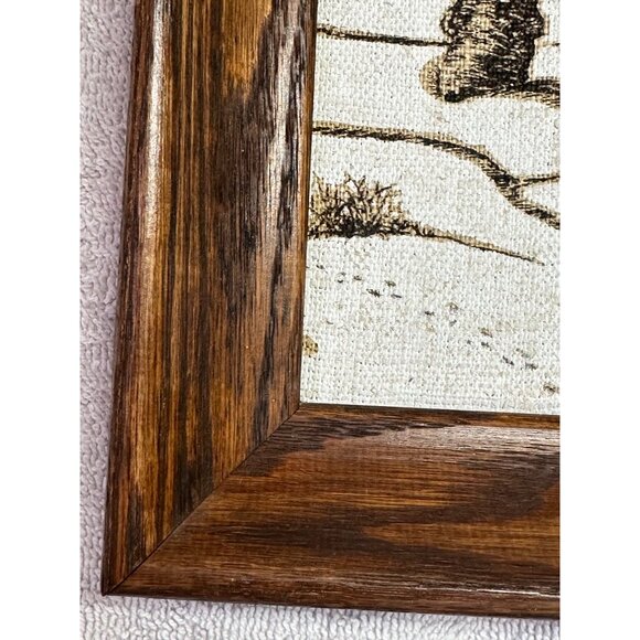 VTG Kay Dee 100% Pure Linen Handprint Hope Valley RN15424 Framed Wall Art 16" - Picture 3 of 9